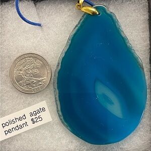 Blue Agate Pendant Necklace